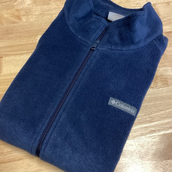 Mens Columbia Big & Tall full zip fleece vest Navy Blue 4XLT - Picture 1 of 9
